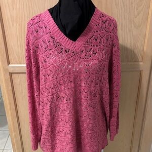 Women's Pink Lane Bryant V-Neck Sweater
